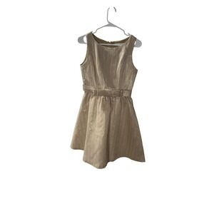 LC Lauren Conrad Gold Metallic Sleeveless Bow Waist Cocktail Party Dress Size 4